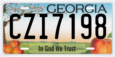 GA license plate CZI7198