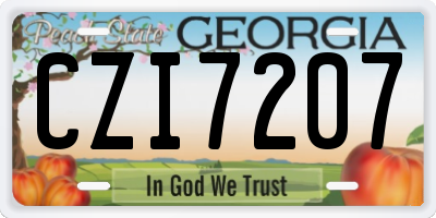 GA license plate CZI7207