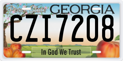 GA license plate CZI7208