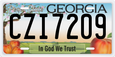 GA license plate CZI7209