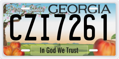 GA license plate CZI7261