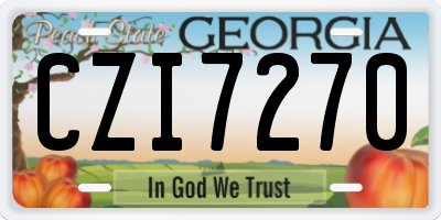 GA license plate CZI7270