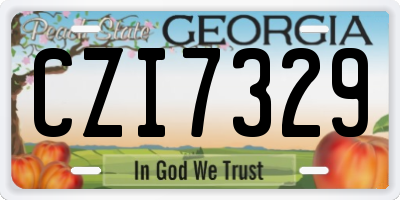 GA license plate CZI7329