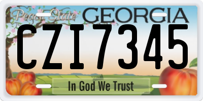 GA license plate CZI7345