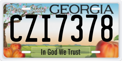 GA license plate CZI7378