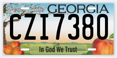 GA license plate CZI7380