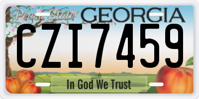 GA license plate CZI7459