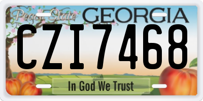 GA license plate CZI7468