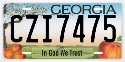 GA license plate CZI7475