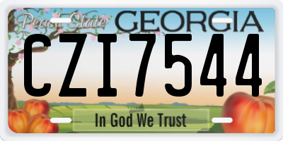 GA license plate CZI7544