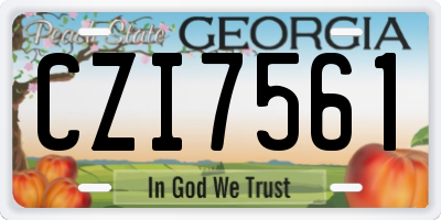 GA license plate CZI7561