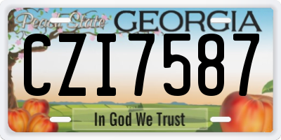 GA license plate CZI7587