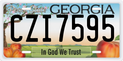GA license plate CZI7595