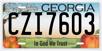 GA license plate CZI7603