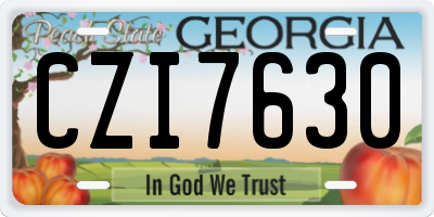 GA license plate CZI7630