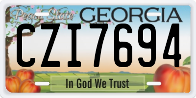 GA license plate CZI7694