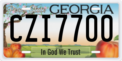 GA license plate CZI7700