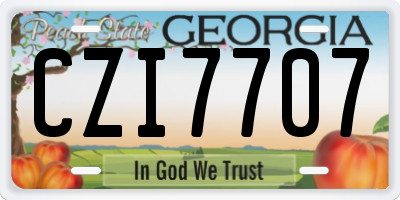 GA license plate CZI7707