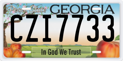 GA license plate CZI7733