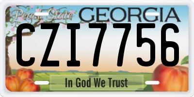 GA license plate CZI7756