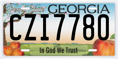 GA license plate CZI7780