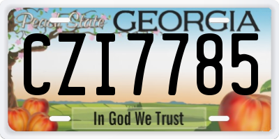 GA license plate CZI7785