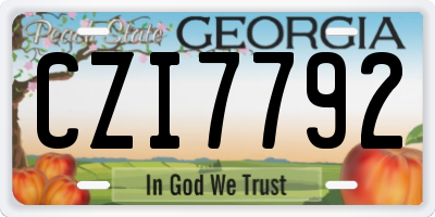 GA license plate CZI7792