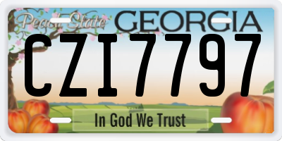 GA license plate CZI7797