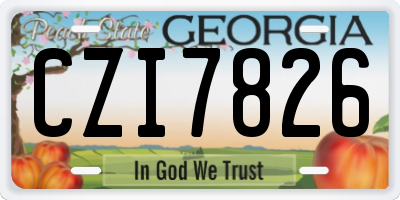 GA license plate CZI7826