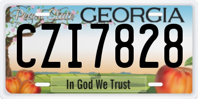GA license plate CZI7828