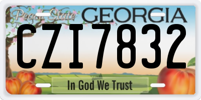 GA license plate CZI7832