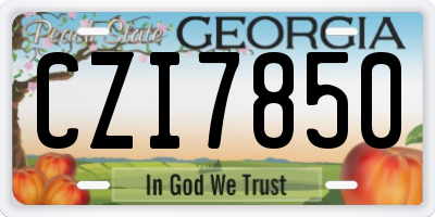 GA license plate CZI7850