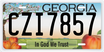 GA license plate CZI7857