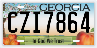 GA license plate CZI7864