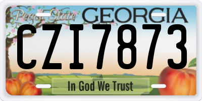 GA license plate CZI7873