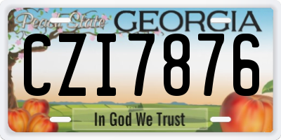 GA license plate CZI7876