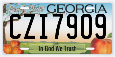 GA license plate CZI7909