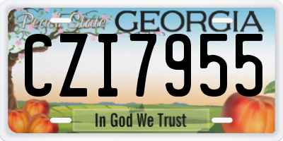 GA license plate CZI7955