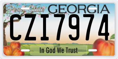 GA license plate CZI7974