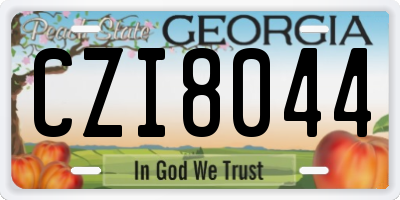 GA license plate CZI8044
