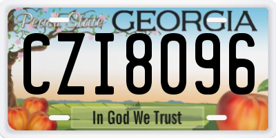 GA license plate CZI8096