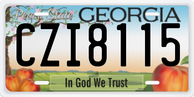 GA license plate CZI8115