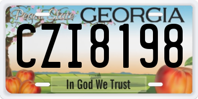 GA license plate CZI8198