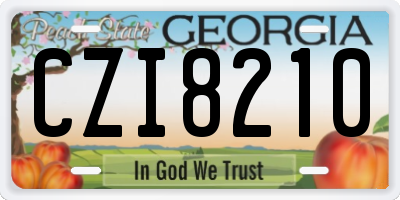 GA license plate CZI8210