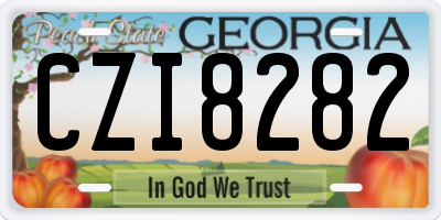 GA license plate CZI8282