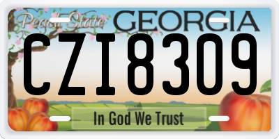 GA license plate CZI8309