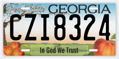 GA license plate CZI8324