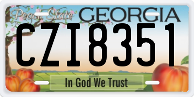 GA license plate CZI8351