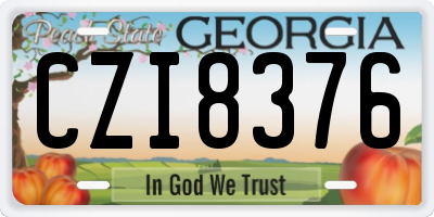 GA license plate CZI8376