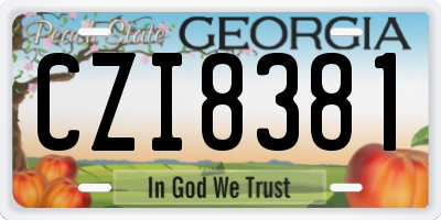 GA license plate CZI8381